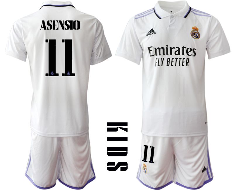 Youth 2022-2023 Club Real Madrid home white #11 Soccer Jersey